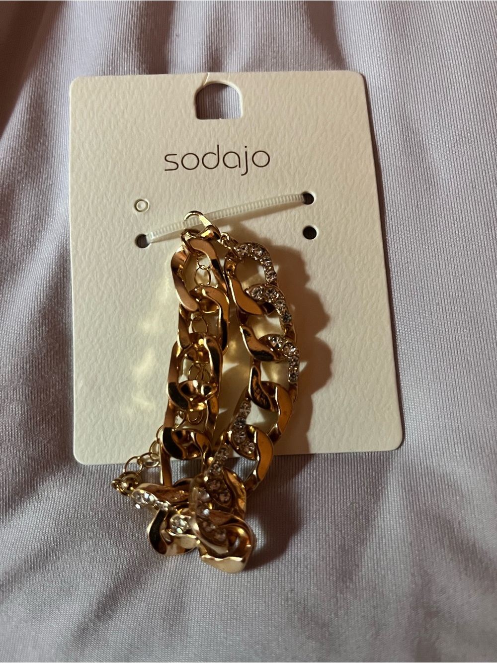 Sodajo Gold-Tone Chain Bracelet with Crystal Links